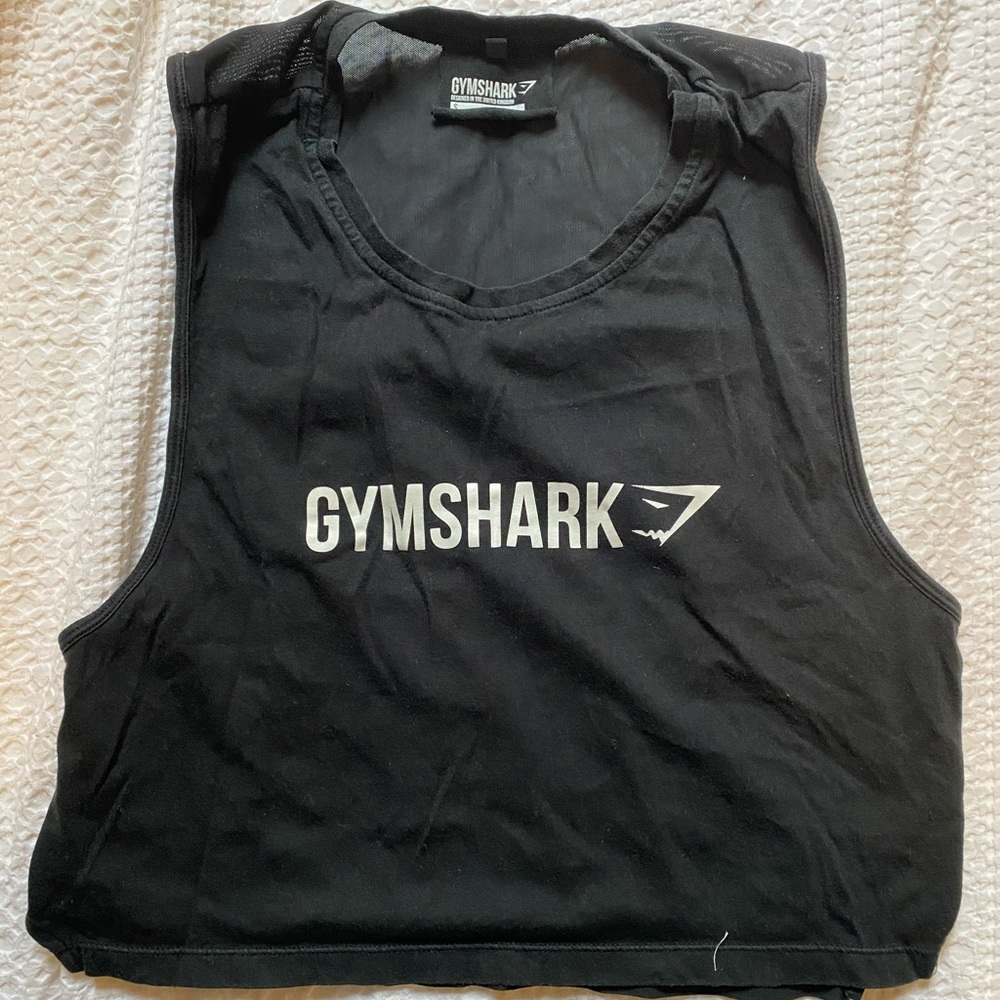 Gymshark original black mesh back tank